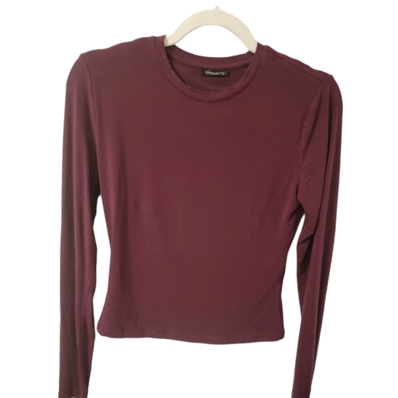 Dynamite purplish maroon long sleeve top - Picture 1 of 5